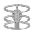 thumbnail image 1 of ARAIYA FINE JEWELRY Sterling Silver Round Lab Grown Diamond Cluster Three Row Ring (1/2 cttw, VS Clarity, D-E Color) Size 7, 1 of 1
