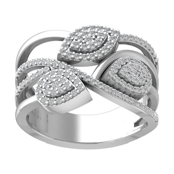 ARAIYA FINE JEWELRY Sterling Silver Round Lab Grown Diamond Engagement Ring (1/2 cttw, VS Clarity, D-E Color) Size 6