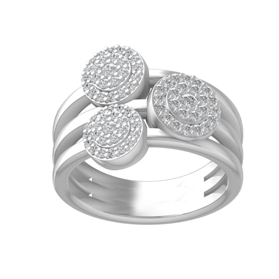 ARAIYA FINE JEWELRY Sterling Silver Round Lab Grown Diamond Engagement Ring (1/2 cttw, VS Clarity, D-E Color) Size 8.5