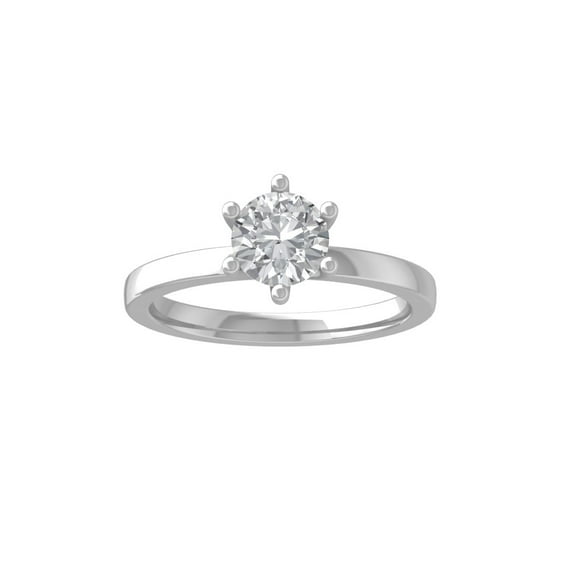ARAIYA FINE JEWELRY Sterling Silver Round Lab Grown Diamond Engagement Ring (1 cttw, VS Clarity, D-F Color) Size 7