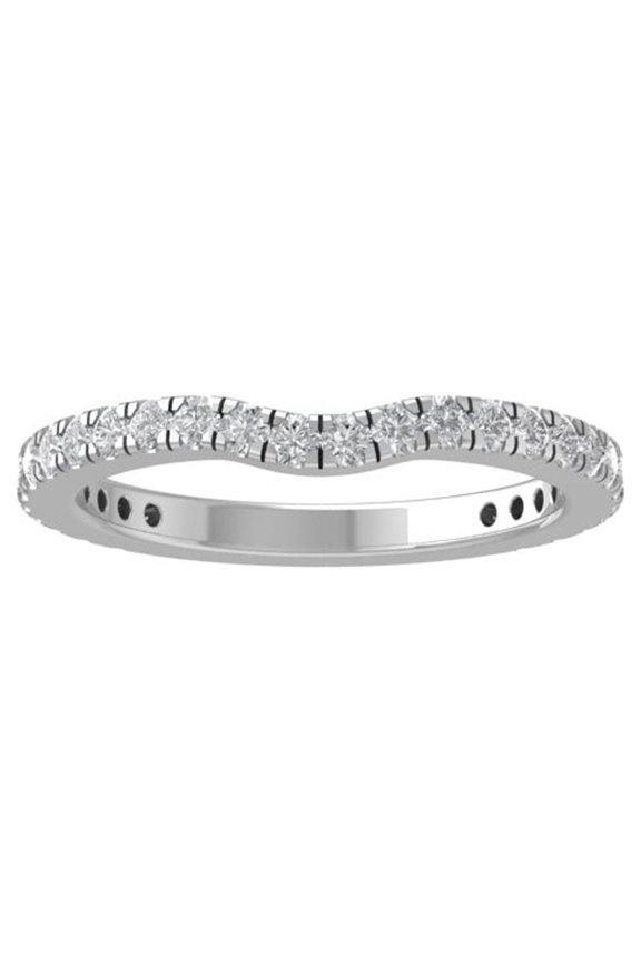 FINE JEWELRY Sterling Silver Round Lab Grown Diamond Eternity Band Ring (3/8 cttw, VS Clarity, D-E Color) Size 9.5