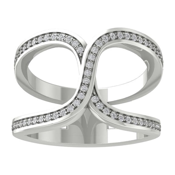 ARAIYA FINE JEWELRY Sterling Silver Round Lab Grown Diamond Fashion Band Ring (1/2 cttw, VS Clarity, D-E Color) Size 5