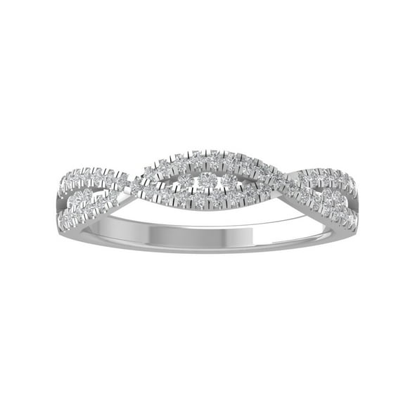 ARAIYA FINE JEWELRY Sterling Silver Round Lab Grown Diamond Infinity Engagement Ring (1/3 cttw, VS Clarity, D-E Color) Size 5