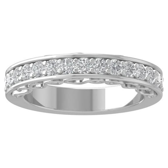 ARAIYA FINE JEWELRY Sterling Silver Round Lab Grown Diamond Wedding Band Ring (1/2 cttw, VS Clarity, D-E Color) Size 6