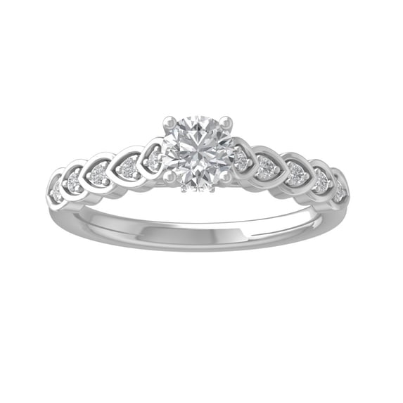 ARAIYA FINE JEWELRY Sterling Silver Round Lab Grown Diamondsolitaire Engagement Ring (5/8 cttw, VS Clarity, D-E Color) Size 5.5