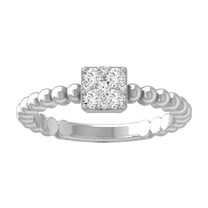 ARAIYA FINE JEWELRY Sterling Silver Round-Shape Diamond Halo Rope Band Ring (1/4 Cttw, I-J Color, I2-I3 Clarity) Size 5