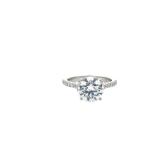 ARAIYA FINE JEWELRY Sterling Silver Round-Shape Lab Grown Diamond Engagement Ring (3 1/2 Cttw, D-F Color, VS1 Clarity) Size 9