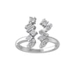 thumbnail image 1 of ARAIYA FINE JEWELRY Sterling Silver Round and Baguette shape Lab Grown Diamond Open Band Ring (3/4 cttw, VS Clarity, D-E Color) Size 9.5, 1 of 1