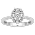 thumbnail image 1 of ARAIYA FINE JEWELRY Sterling Silver Round and Marquise Lab Grown Diamond Cluster Halo Ring (1/2 cttw, D-F Color, VS Clarity), Size 9.5, 1 of 5