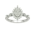 thumbnail image 1 of ARAIYA FINE JEWELRY Sterling Silver Round and Marquise Lab Grown Diamond Halo Pear Shape Cluster Ring (3/4 cttw, D-F Color, VS Clarity), Size 9.5, 1 of 5