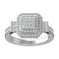thumbnail image 1 of ARAIYA FINE JEWELRY Sterling Silver Round and Round-shape Diamond Cluster Band Ring (3/4 cttw, I-J Color, I2-I3 Clarity) Size 5, 1 of 6