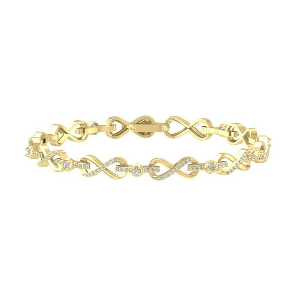 ARAIYA FINE JEWELRY&nbsp;10K Yellow Gold Lab Grown Diamond Infinity Bracelet (1 cttw, D-E Color, VS Clarity) 7"