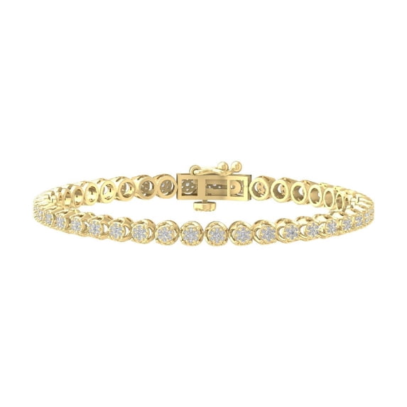 ARAIYA FINE JEWELRY 10K Yellow Gold Lab Grown Diamond Tennis Bracelet (1 1/2 cttw, D-E Color, VS Clarity) 7"
