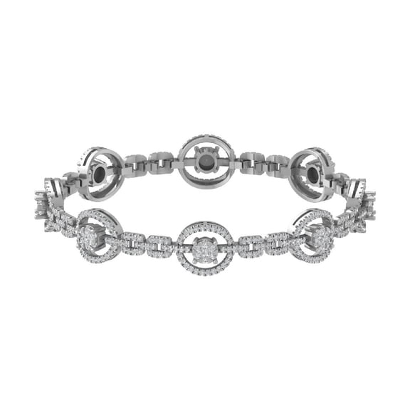 ARAIYA FINE JEWELRY&nbsp;14K White Gold Lab Grown Diamond Halo Bracelet (2 cttw, D-E Color, VS Clarity) 7"