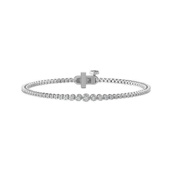 ARAIYA FINE JEWELRY 14K White Gold Lab Grown Diamond Tennis Bracelet (1 cttw, D-E Color, VS Clarity) 7"