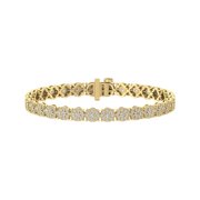 ARAIYA FINE JEWELRY&nbsp;14K Yellow Gold Lab Grown Diamond Cluster Bracelet (5 cttw, D-E Color, VS Clarity) 7"