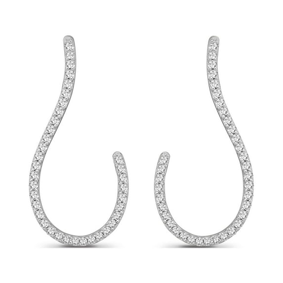 ARAIYA JEWELRY 10K White Gold Diamond Stud Earrings for Women