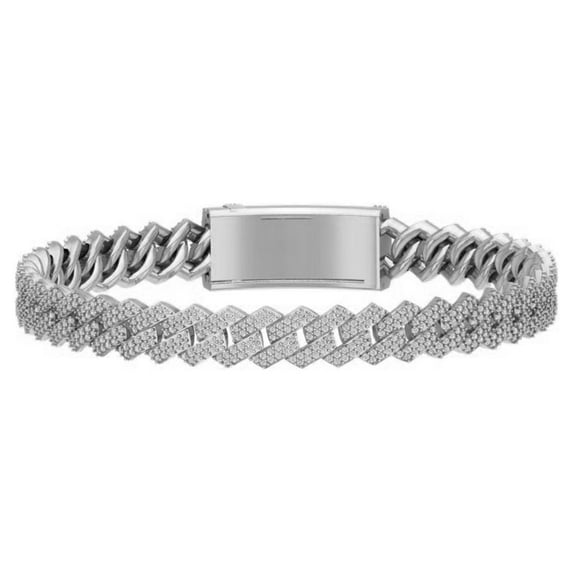 ARAIYA JEWELRY 10k White Gold Diamond Link Chain Bracelet (4 Cttw, I-J/ I2-I3), 7"
