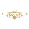 thumbnail image 1 of ARAIYA JEWELRY 10k Yellow Gold Diamond Heart Bolo Bracelet (1/6 Cttw, I-J/ I2-I3), 7", 1 of 4