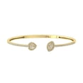 thumbnail image 1 of ARAIYA JEWELRY 10k Yellow Gold Round and Baguette Diamond Open Cuff Bangle Bracelet (3/4 Cttw, I-J/ I2-I3), 7", 1 of 4