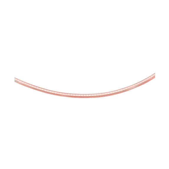 ARAIYA JEWELRY 14K Rose Gold 3.3 mm Classic Omega Chain 20'' for Women or Men