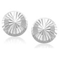 thumbnail image 1 of ARAIYA JEWELRY 14K White Gold Diamond Cut Flat Design Stud Earrings for Women, 1 of 3