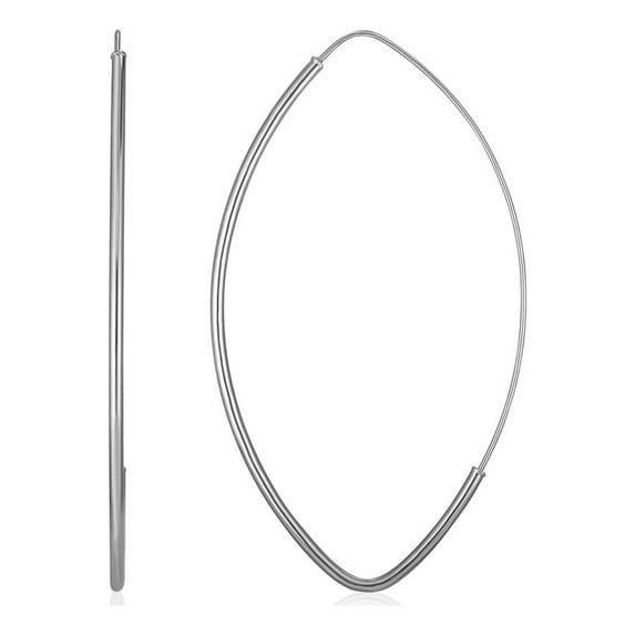 ARAIYA JEWELRY 14K White Gold Polished Long Marquise Motif Earrings for Women