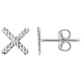thumbnail image 1 of ARAIYA JEWELRY 14K White Gold Textured X Postback Stud Earrings for Women, 1 of 3