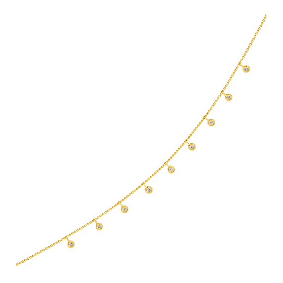 ARAIYA JEWELRY 14K Yellow Gold Round Fancy Necklace 18'' for Women