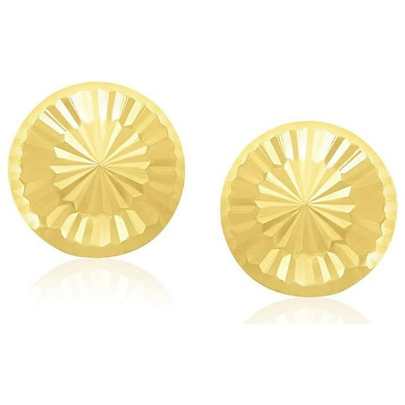ARAIYA JEWELRY 14K Yellow Gold Textured Flat Stud Earrings for Women