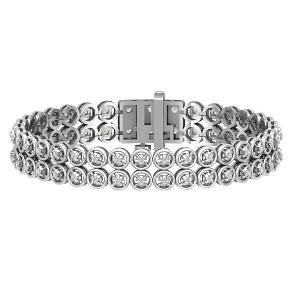 ARAIYA JEWELRY 14k White Gold Diamond Bangle Bracelet (1 Cttw, I-J/ I2-I3), 7"