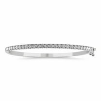 ARAIYA JEWELRY 14k White Gold Diamond Bangle Bracelet (5/8 Cttw, I-J/ I2-I3), 6.5"