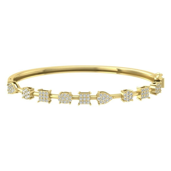 ARAIYA JEWELRY 14k Yellow Gold Diamond Bangle Bracelet (1 Cttw, I-J/ I2-I3), 7"