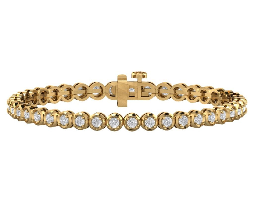 14K White Gold 3.22ct Round-cut Diamond Bracelet (H-I,I1-I2