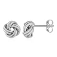 thumbnail image 1 of ARAIYA JEWELRY Love Knot Postback Stud Earrings for Women in 14K White Gold, 1 of 3