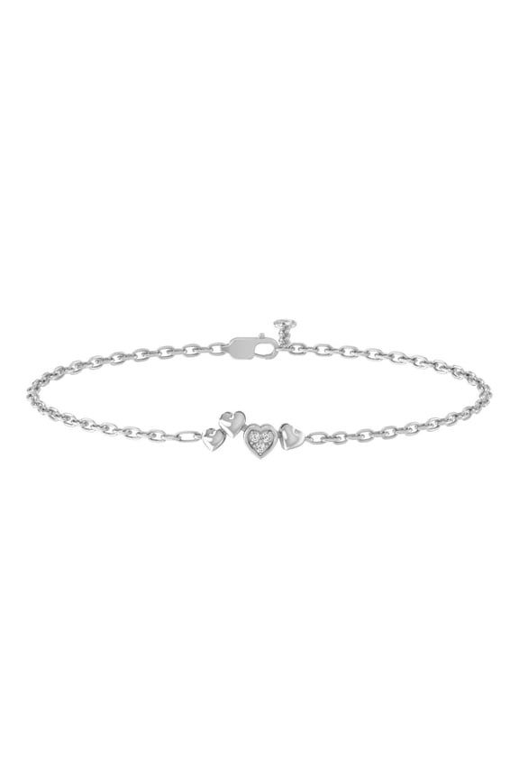 JEWELRY Sterling Silver Diamond Bolo Bracelet (1/20 Cttw, I-J/ I2-I3), 7"