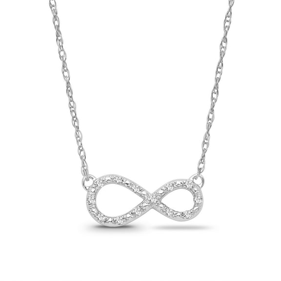 ARAIYA JEWELRY Sterling Silver Diamond Infinity Necklace for Women 18"