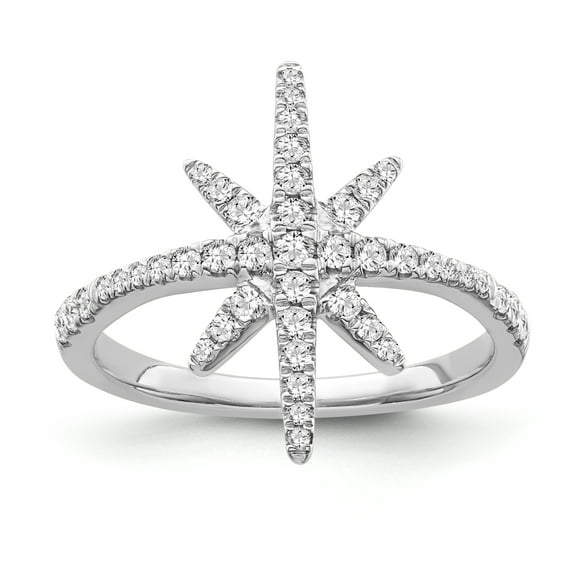 ARAIYA JEWELRY Sterling Silver Diamond North Star Band Ring for Women (3/8 Cttw, I-J Color, I2-I3 Clarity), Size 7