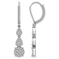 thumbnail image 1 of ARAIYA Sterling Silver Cluster Diamond Dangle Earrings (3/4 cttw, I2-I3 Clarity, I-J Color), 1 of 4