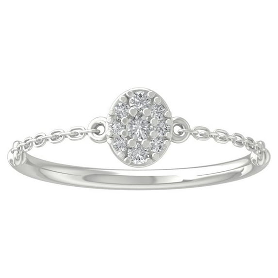 ARAIYA Sterling Silver Round Cluster Diamond Engagement Ring (1/10 cttw, I-J Color, I2-I3 Clarity), Size 7