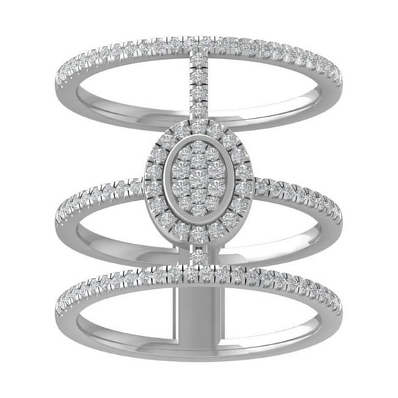 ARAIYA Sterling Silver Round Cluster Diamond Engagement Ring (1/2 cttw, I-J Color, I2-I3 Clarity), Size 9.5