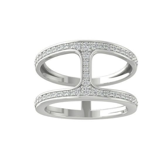 ARAIYA Sterling Silver Round Diamond Fashion Band Ring (1/3 cttw, I-J Color, I2-I3 Clarity), Size 5