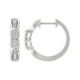 thumbnail image 1 of ARAIYA Sterling Silver Round Diamond Hoop Earrings (1/3 cttw, I2-I3 Clarity, I-J Color), 1 of 4
