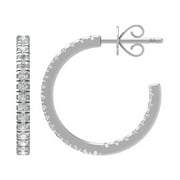 ARAIYA Sterling Silver Round Lab Grown Diamond C-Hoop Earrings (1/2 cttw, VS Clarity, D-E Color)