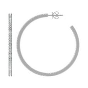 ARAIYA Sterling Silver Round Lab Grown Diamond C-Hoop Earrings (1 5/8 cttw, VS Clarity, D-E Color)