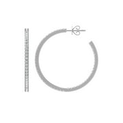 ARAIYA Sterling Silver Round Lab Grown Diamond C-Hoop Earrings (1 cttw, VS Clarity, D-E Color)