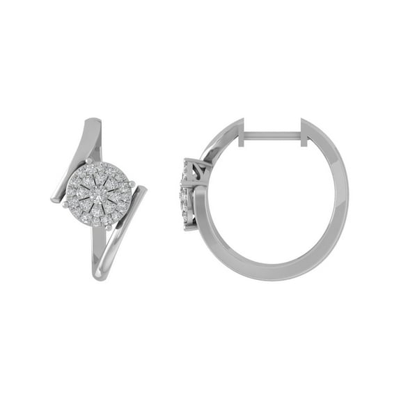 ARAIYA Sterling Silver Round Lab Grown Diamond Hoop Earrings (1/3 cttw, VS Clarity, D-E Color)