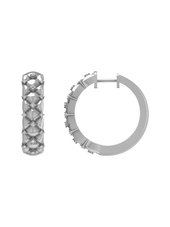 Sterling Silver Round Lab Grown Diamond Hoop Earrings (1/6 cttw, VS Clarity, D-E Color)