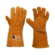 ARAMID lined Flame / Heat Resistant Leather Welding Gloves, Medium, 1 Pair
