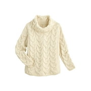 ARAN WOOLLEN MILLS Womens Aran Knit Sweater, Merino Wool Cowl Neck Ca